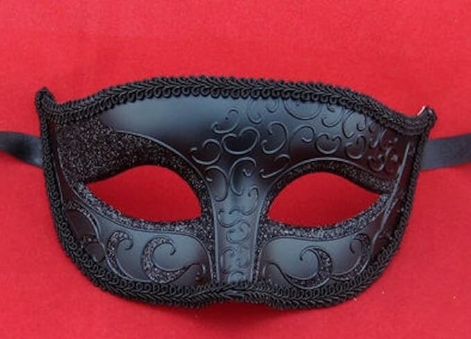 UNISEX MIDNIGHT BLACK STUNNING VENETIAN MASQUERADE PARTY CARNIVAL BALL EYE MASK