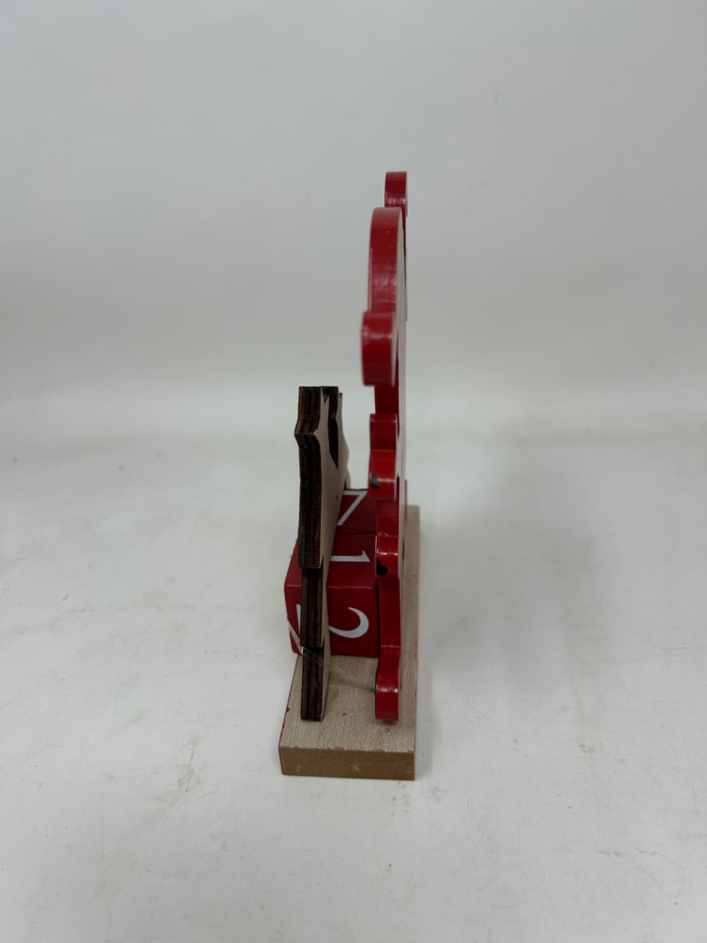 Choice of 2 Designs Santa or Rudolph 17cm Tall Wooden Advent Calendar Countdown