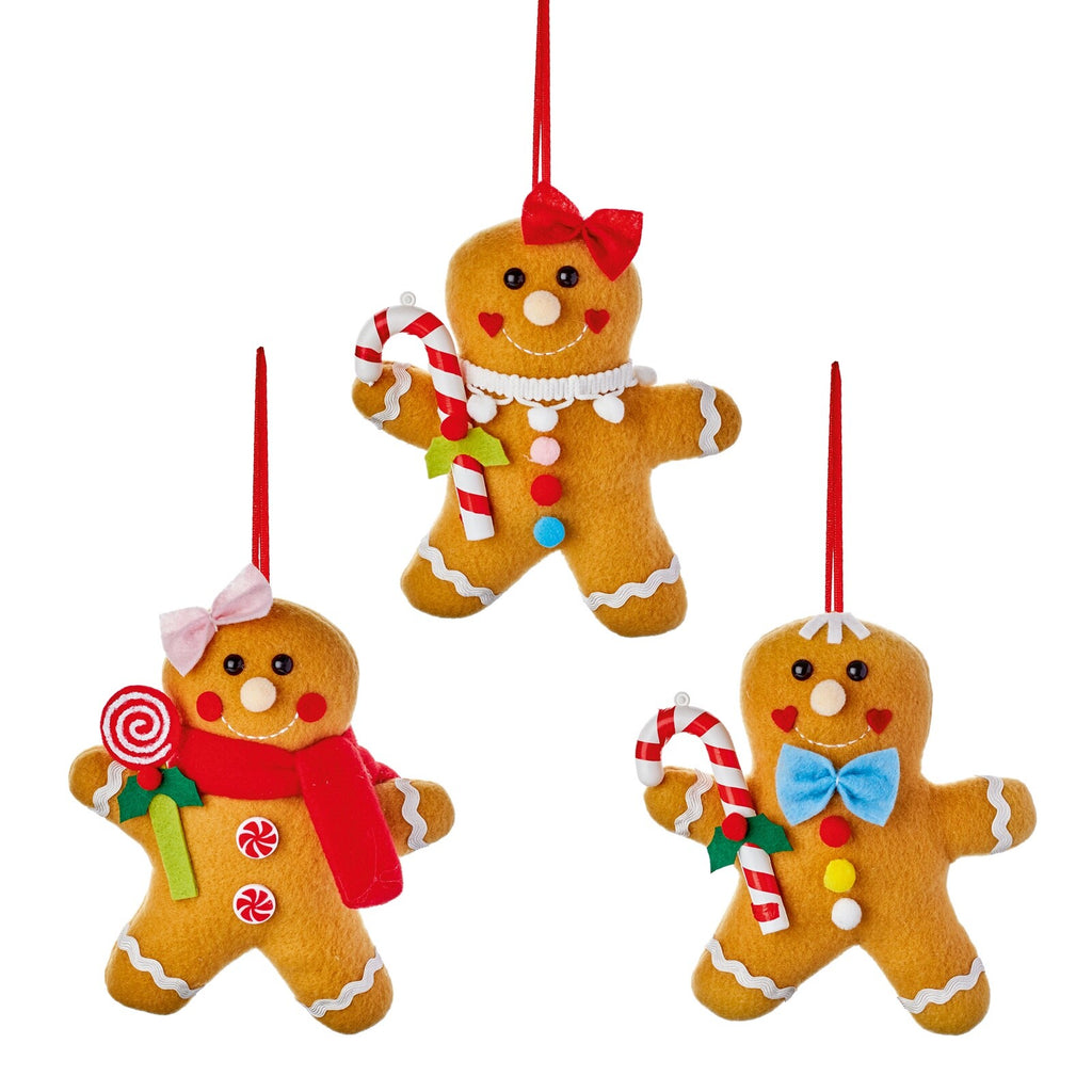 Choice of 3 Gingerbread People Christmas Tree Decoration 15cm High Gift Idea
