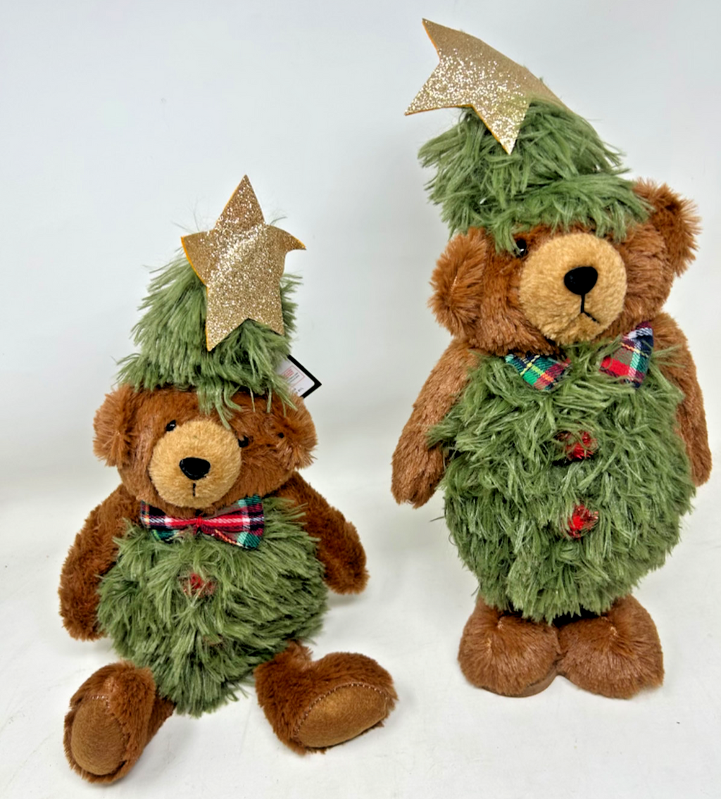 Choice 2 Designs Standing or Sitting Teddy Bear with a Gold Star Plush Supersoft