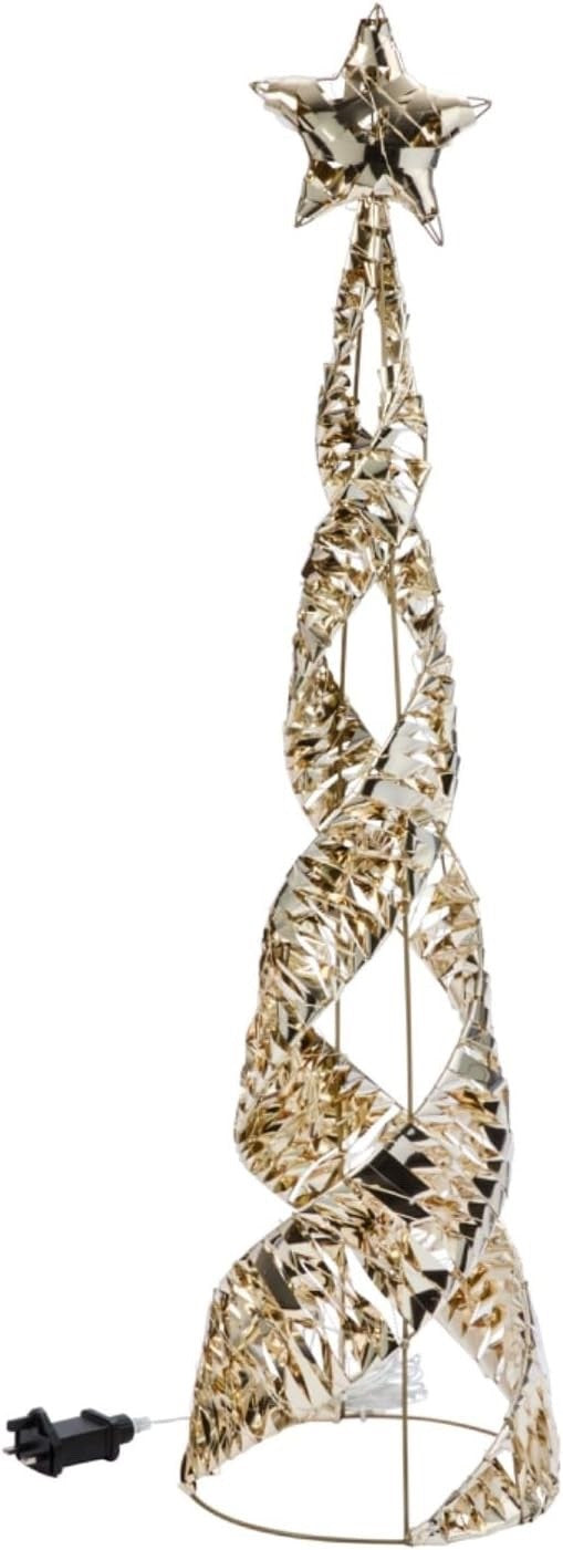 Christmas Festive Gold Twist LED Starbelisk Star Tree 80cm Tall 5m Mains Cable