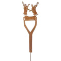 Core-Ten Rusty Metal Hares on a Spade Stake Garden Ornament 64cm Tall 15cm Wide