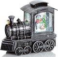 Christmas LED Light Rustic Water Spinner Train Lantern Gold Santa Silver Snowman