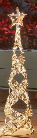 Christmas Festive Gold Twist LED Starbelisk Star Tree 80cm Tall 5m Mains Cable