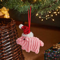 Cute Very Soft Polly Pig Plush Fabric Christmas Decoration Hanging Pendant 14cm