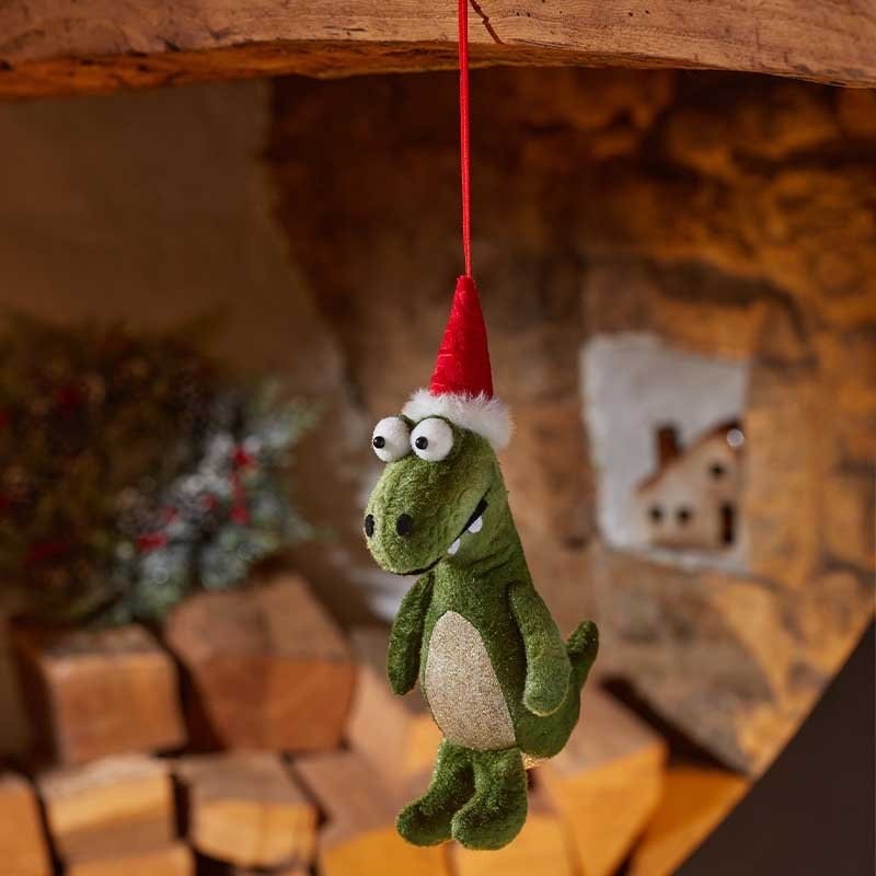 Cute  Festive Dino Dinosaur Hanging Pendant 18cm Ornament Decoration Tree