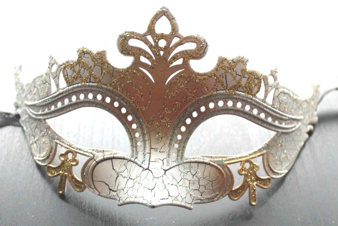 LADIES GOLD WHITE  RIALTO VENETIAN MASQUERADE PARTY CARNIVAL EYE PROM BALL MASK
