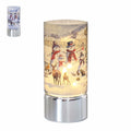 LED Light Up Snowman Glass Christmas Glitter Lamp 20cm Lantern Decoration Boxed