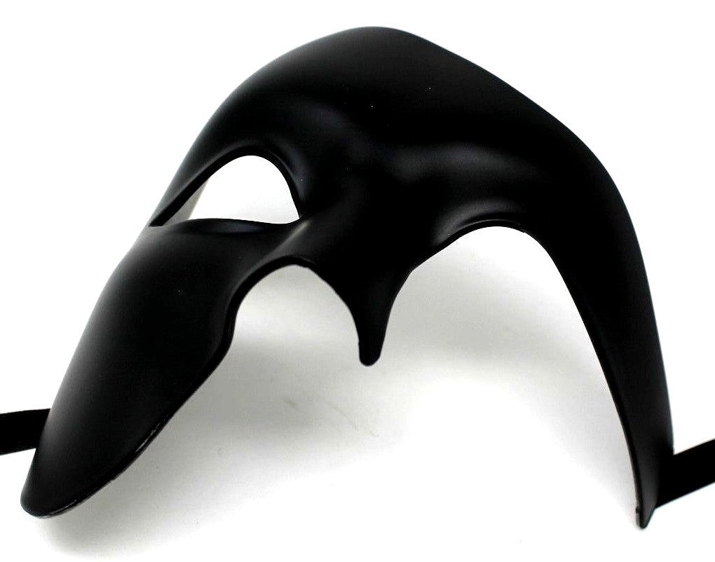 TOP QUALITY BLACK HALF FACE PHANTOM Venetian Masquerade Party Theatrical Mask