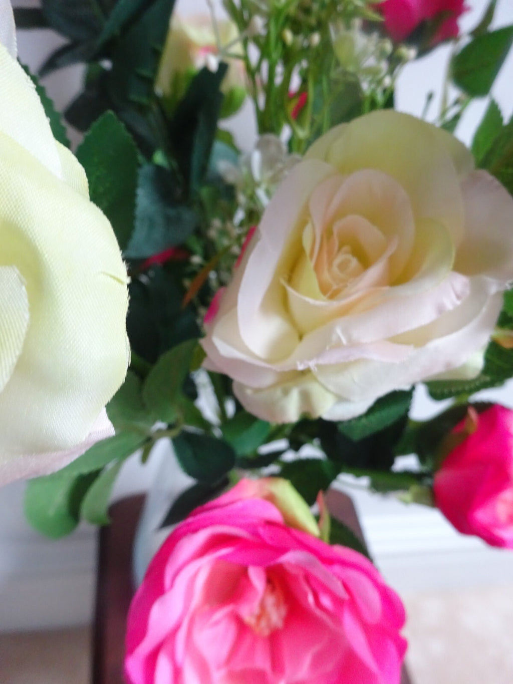 Artificial Hand Tied Floral Bouquet 60cm Tall Multicoloured Rose Flowers Bundle