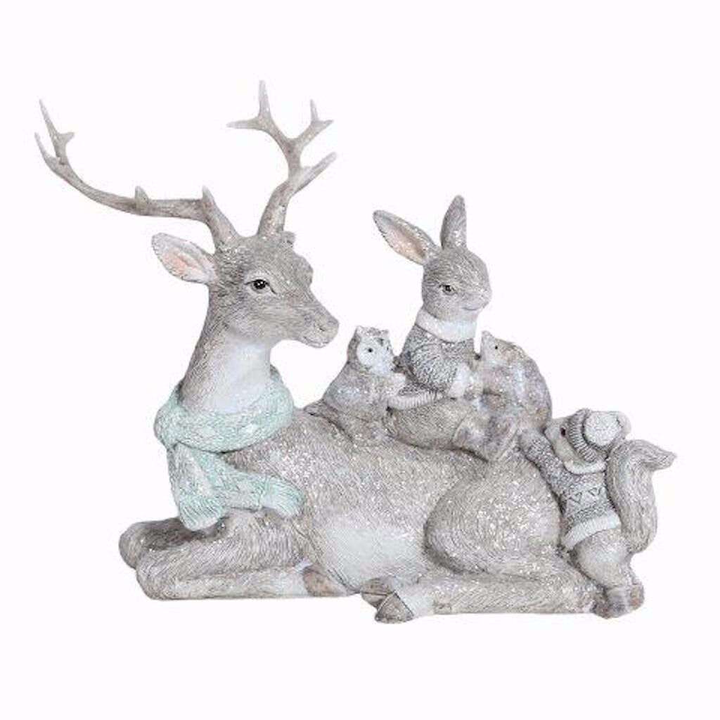 Reindeer Stag Rabbit Owl Squirrel Hedgehog Woodland Animals Figurine Ornament