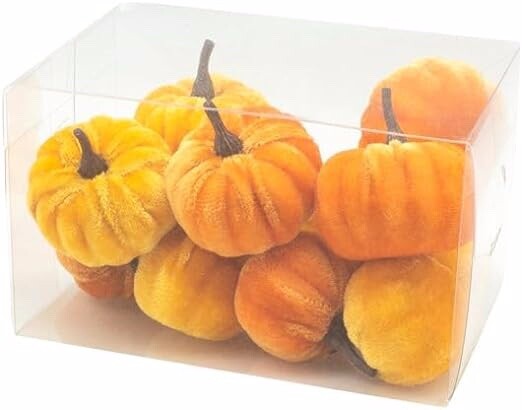 Set of 12 Orange Pumpkin Halloween Decorations in Presentation Pack