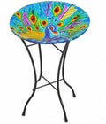 Smart Garden Peacock Glass Bird Bath Table 50cm x 35cm UV Weather Resistant