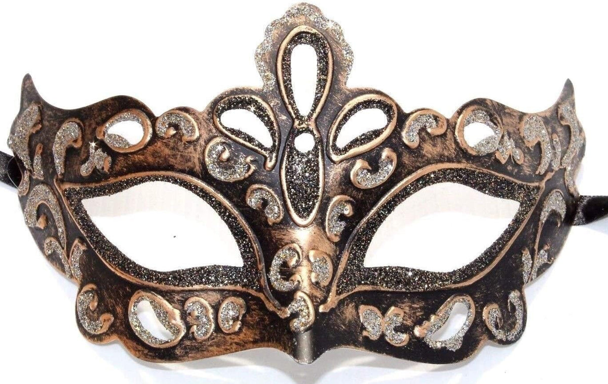 RIALTO BRONZE GOLD & SILVER MALE FEMALE VENETIAN MASQUERADE PARTY BALL EYE MASK