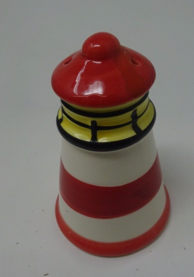 Ceramic Lighthouse Salt or Pepper Pot with two Dispensing Holes 8.5cm Tall
