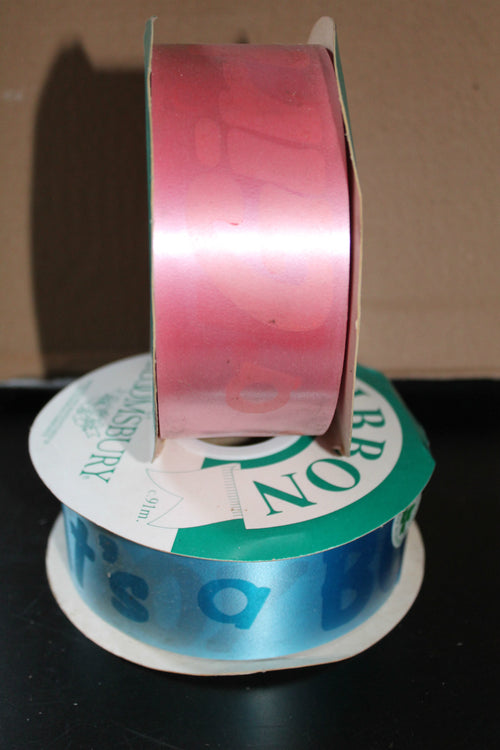 10 METRE WEDDING POLY RIBBON CRAFT FLOWER FLORISTRY 2" (5cm) BABY BOY or GIRL