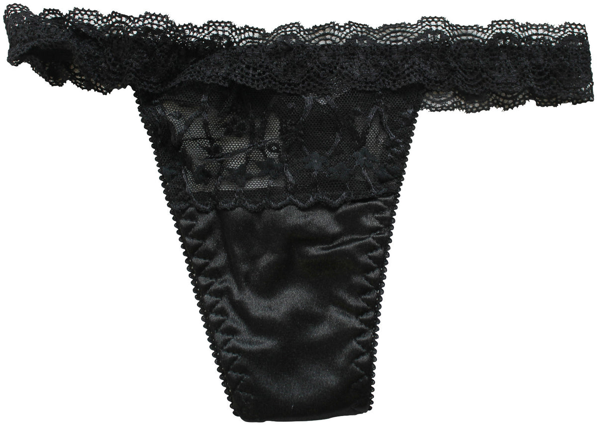 Choice of 6 Colours Beautiful Sexy Ladies Panties Briefs Thong Satin & Lace 8-10