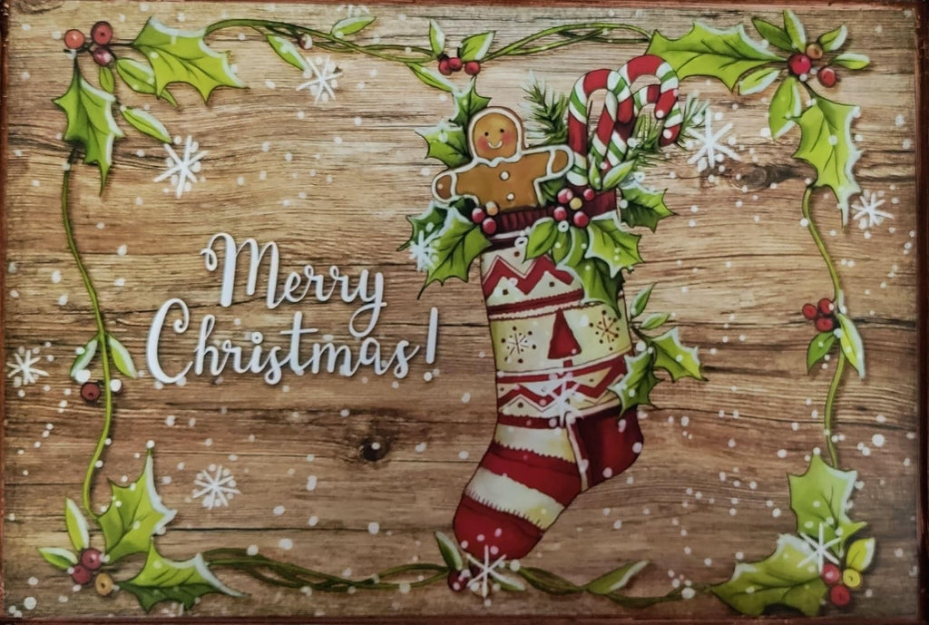 Merry Christmas Serving Tray Plastic Tea Drinks Lap Snack Tray 40cm x 26cm