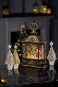 Father Christmas Santa & Tree Scene LED Glitter Water Spinner Lantern 21cm Tall