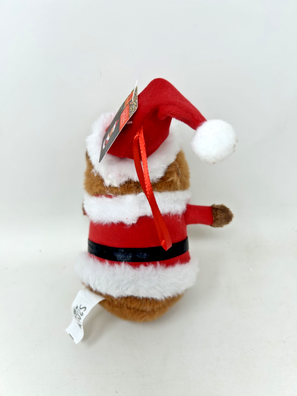 Hanging Super Soft Christmas Decoration Plush Santa Capybara  20cm Tall with Hat