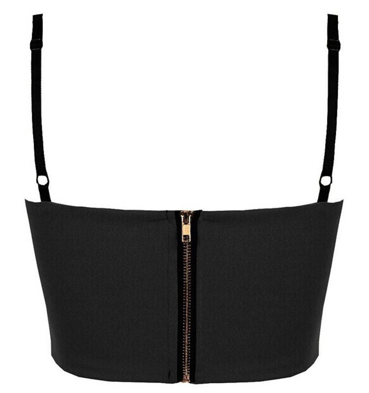 Choice of 3 Colours Summer Beach Wear Crop Cropped Top Zip Back 12-14