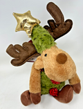 Choice 2 Designs Standing or Sitting Reindeer with a Gold Star Plush Supersoft