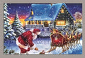 Large Fibre Optic LED Light Up Christmas Canvas Picture 60cm x 40cm Santa Sleigh