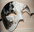 QUALITY BLACK & SILVER HALF FACE PHANTOM OPERA MUSICAL NOTES MASQUERADE MASK