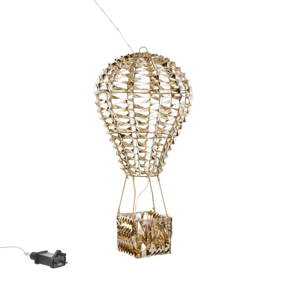 Christmas Decoration 200 LED Hot Air Balloon Mains Powered 50cm Tall Gold Twist