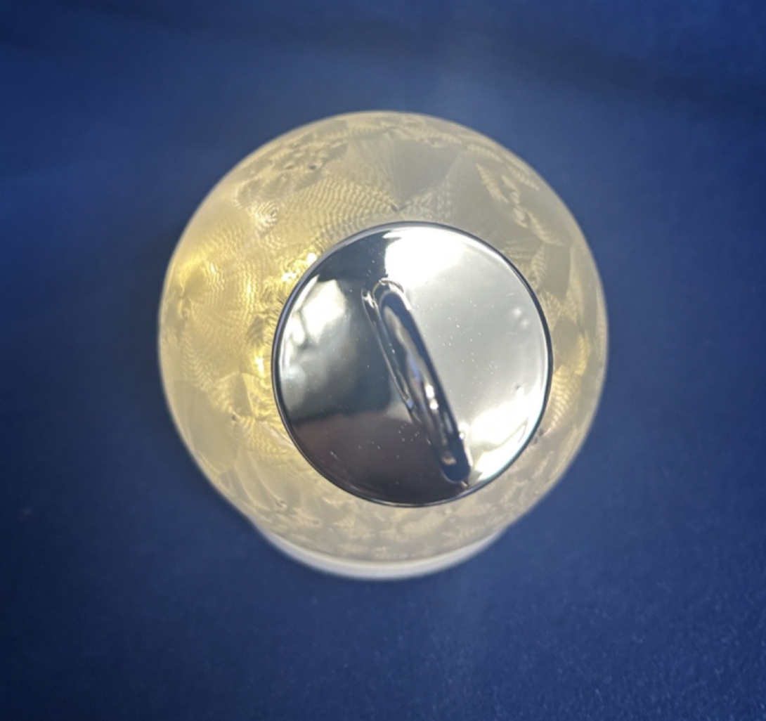 Christmas Decoration LED Light Up Silver Glass Rotating Bauble 12cm Tall Globe