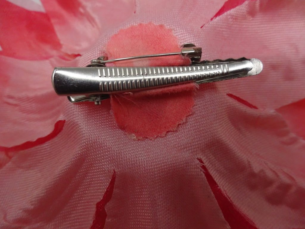 Pink & Gold Corsage Brooch Fascinator  Fabric & Organza Petals Centre Stamens