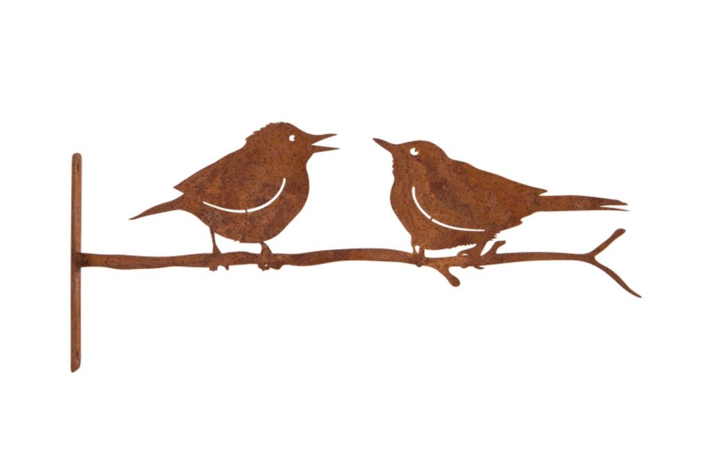 Rusty Metal Birds on a Branch Tree Silhouette 40cm Long Garden Ornament Easy Fix