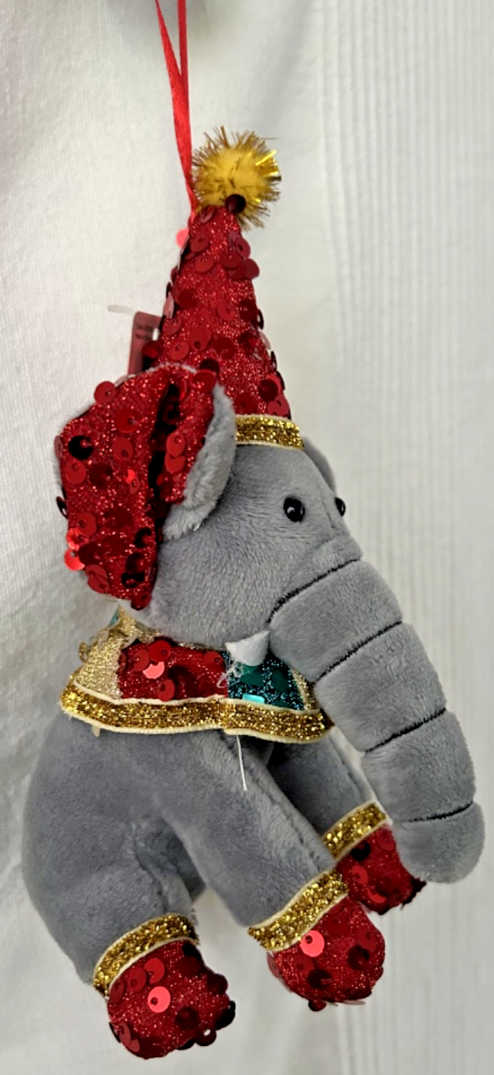 Hanging Pendant Tree Christmas Plush Sitting Circus Hefferlump Elephant 18cm