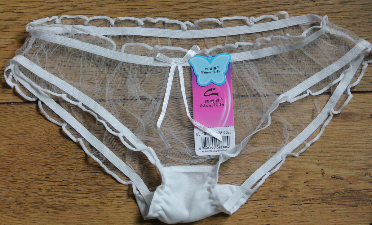 Ladies Sheer Mesh Transparent Net Sexy Knickers Panties Briefs Elasticated 8-12
