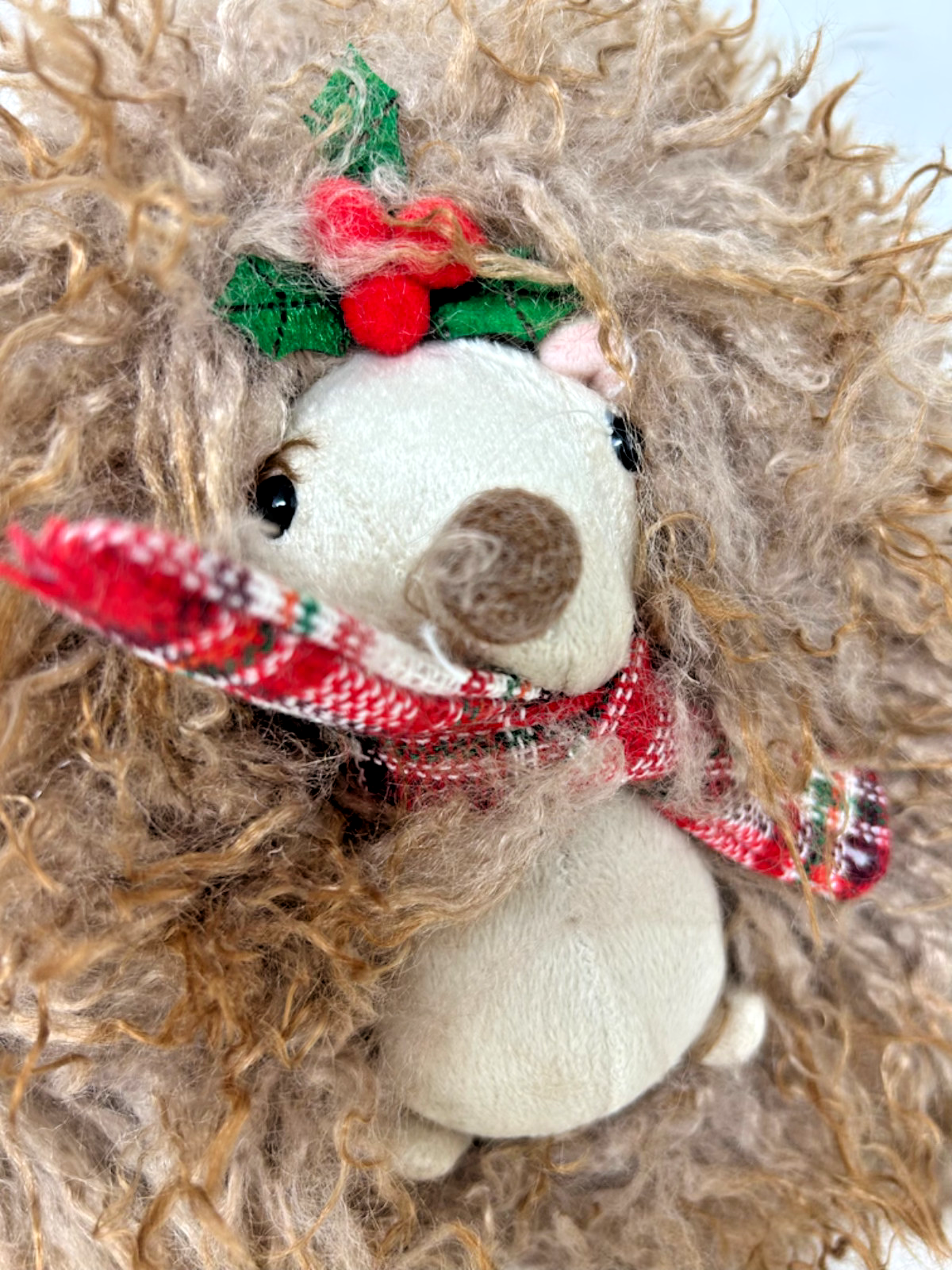 Choice of 2 Designs Supersoft Cuddly Hedgehog Herbie or Holly Fur with Scarf