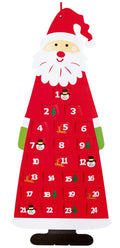 Choice 2 Designs Red or Grey Felt 115cm Tall Advent Calendar with Large Pockets