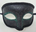 BLACK & GREEN QUALITY MENS OR LADIES VENETIAN MASQUERADE PARTY BALL EYE MASK
