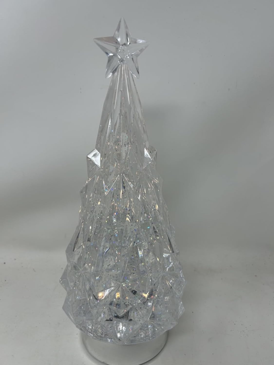 Christmas Tree Twirl LED Light Up Water Spinner Lantern Auto Glitter Snow 30cm