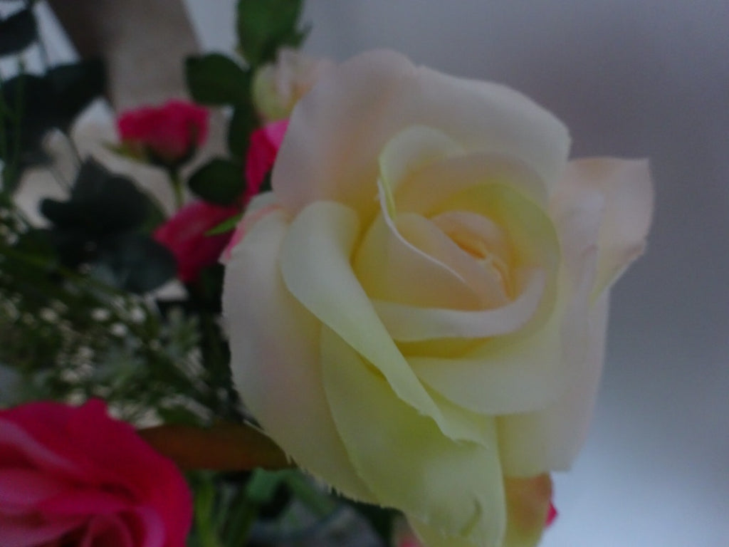 Artificial Hand Tied Floral Bouquet 60cm Tall Multicoloured Rose Flowers Bundle