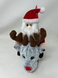 Choice of 2 22cm Tall Animated Musical Santa on Rudolph the Red Nose Reindeer
