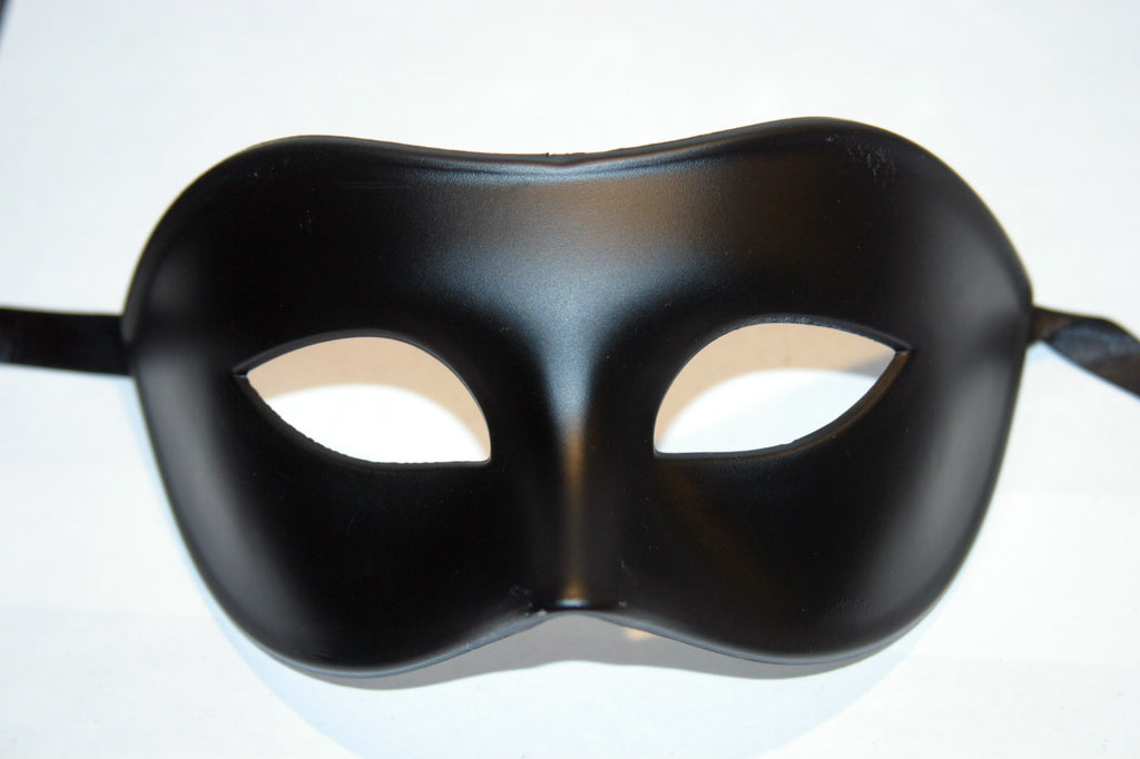 QUALITY MENS MIDNIGHT BLACK Venetian Masquerade Party Eye Carnival Mask