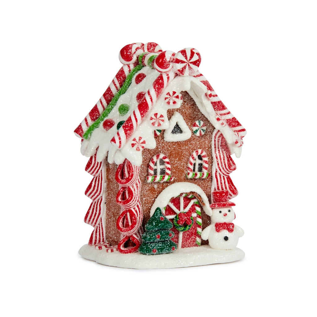 Christmas Glitter Gingerbread Frosty Candy Cottage LED Lights with 13cm Tall