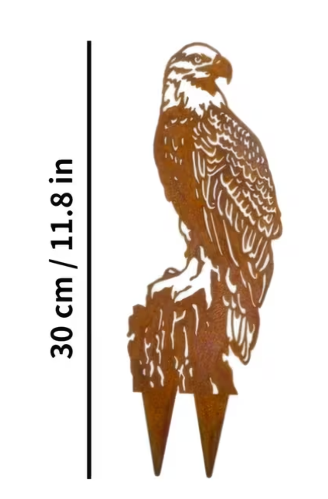 Core-Ten Rusty Patina Eagle Hawk Garden Ornament Figurine Approx 30cm Tall