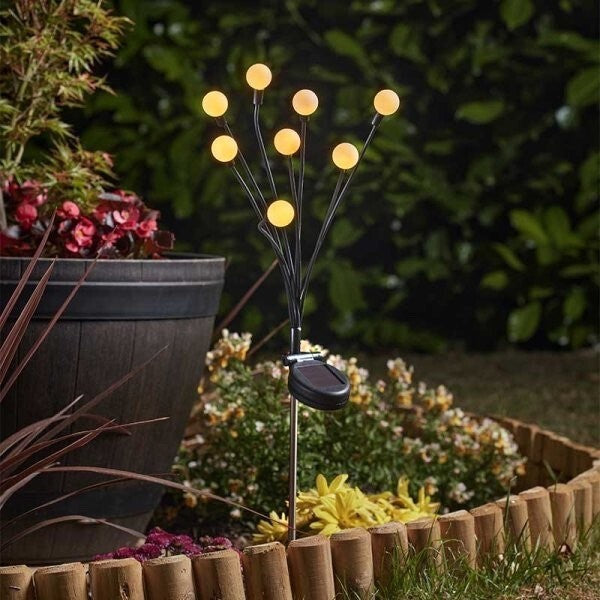 Smart Garden 8 Stem Solar Powered GloGlobes Choose Warm White Or Multi Coloured