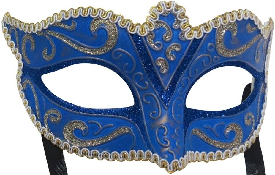 LADIES BLUE & GOLD STUNNING VENETIAN MASQUERADE PARTY CARNIVAL BALL EYE MASK NEW