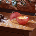 Christmas Red Bauble Design Winter Berry Candle 13cm Tall 15 Hour Burn Time