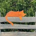 Core-Ten Rusty Patina Sleeping Cat Garden Ornament Figurine Approx 21cm High 30c