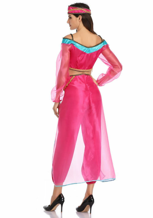 3 PIECE BELLY DANCER BOLLYWOOD JASMINE GENIE ARABIAN PRINCESS COSTUME SIZE 10