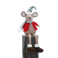 Festive Dangly Legs Plush Mouse with Red Jacket Long Hat & Scarf 54cm Long