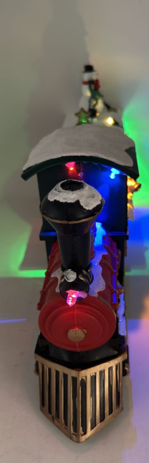 Multicoloured LED Light Up Santa Train Locomotive Decoration Revolving Tree 38cm